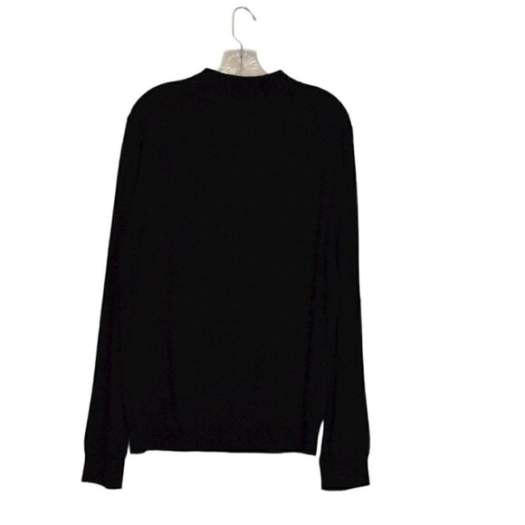 Saks Fifth Avenue Australian Extra Fine Wool Long Sleeve  Black Sweater Size L - Picture 2 of 13